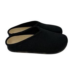 Rothy's The Casual Clog Soft Black Wool Blend Slip On Mules Shoes Womans Size 9